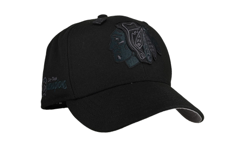 59FIFTY Chicago Black Hawks Six Time Champions Fitted Hat "Blackout" NE429