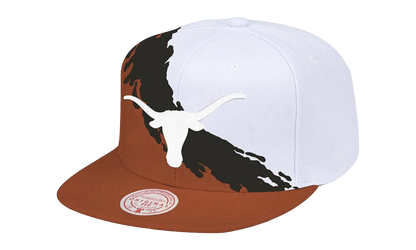 NCAA Paintbrush Snapback Cap "Texas Longhorns - White / Orange" HHSS3302 UTAYYPPPWHOR