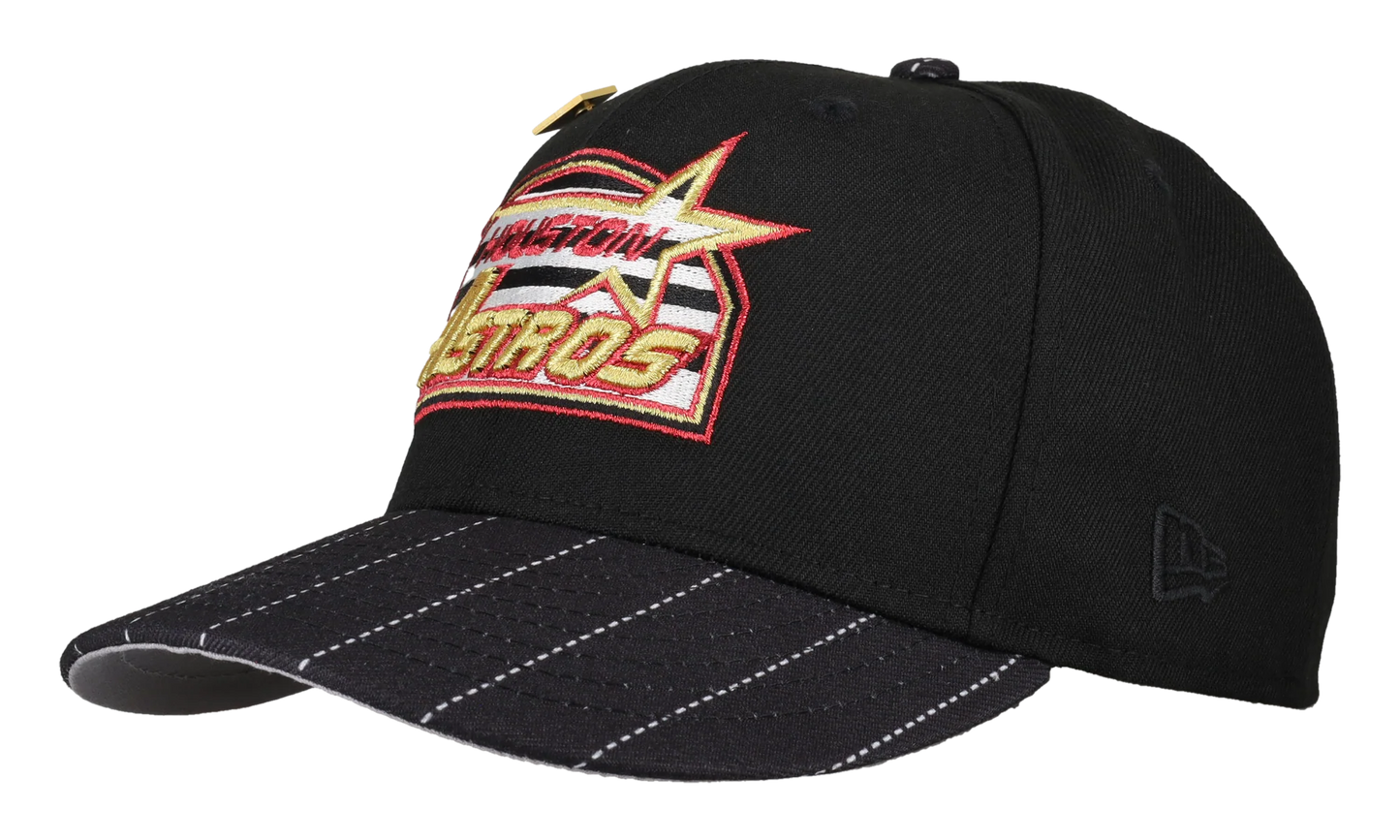 59FIFTY Houston Astros Pin Stripe 45th Anniversary Fitted Hat "Black / Metallic" 123451298022
