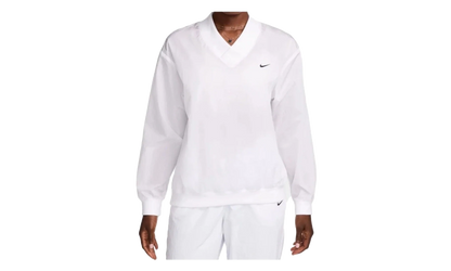 Sportswear Essential Loose UV Woven Long-Sleeve V-Neck WMNS "White" FV7649 100