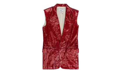 Sequin Sleeveless Blazer WMNS "Red" VAQSS20OW08