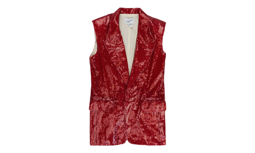 Sequin Sleeveless Blazer WMNS "Red" VAQSS20OW08