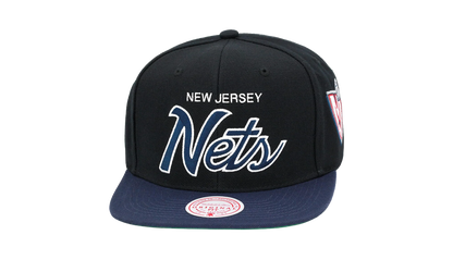 NBA Hardwood Classics Script 2.0 Snapback Cap "New Jersey Nets - Black" HHSS3282 NJNYYPPPBLCK