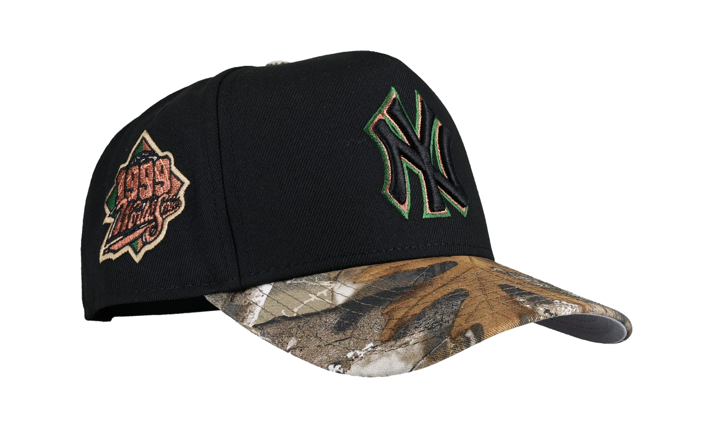 9FIFTY New York Yankees 1999 World Series A Frame Snapback Hat "Black / Real Tree" NE252