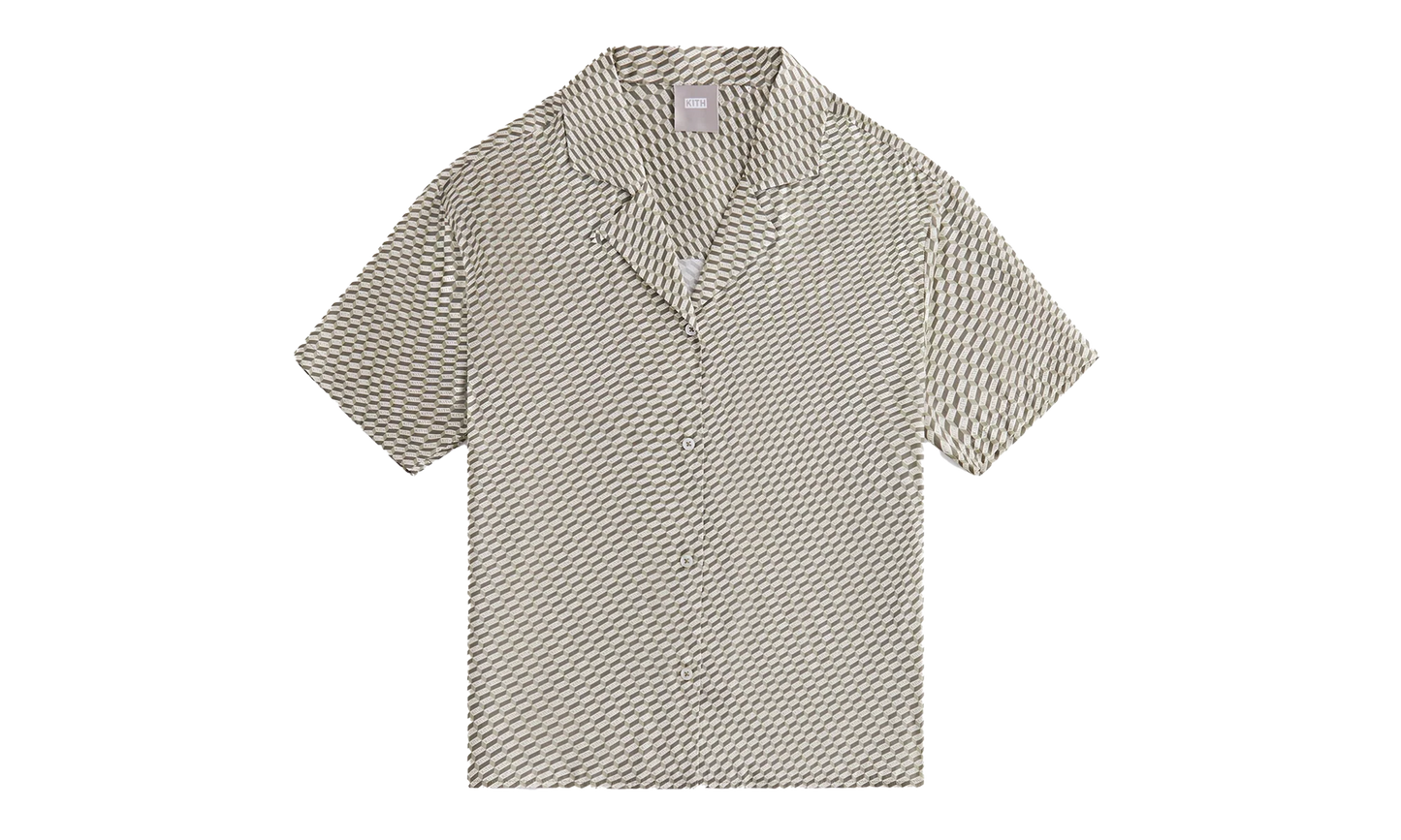 Elena Monogram Silk Camp Shirt WMNS "Khaki" khw030292 359