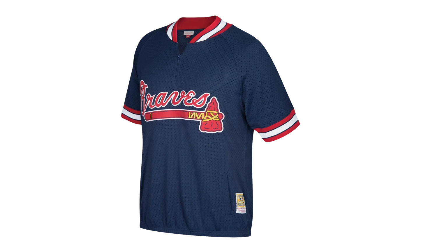 MLB Authentic Batting Practice 1/4 Zip Jersey "1991 Atlanta Braves – Navy" ABQZ3001 ABR91PPPNAVY