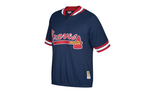 MLB Authentic Batting Practice 1/4 Zip Jersey "1991 Atlanta Braves – Navy" ABQZ3001 ABR91PPPNAVY