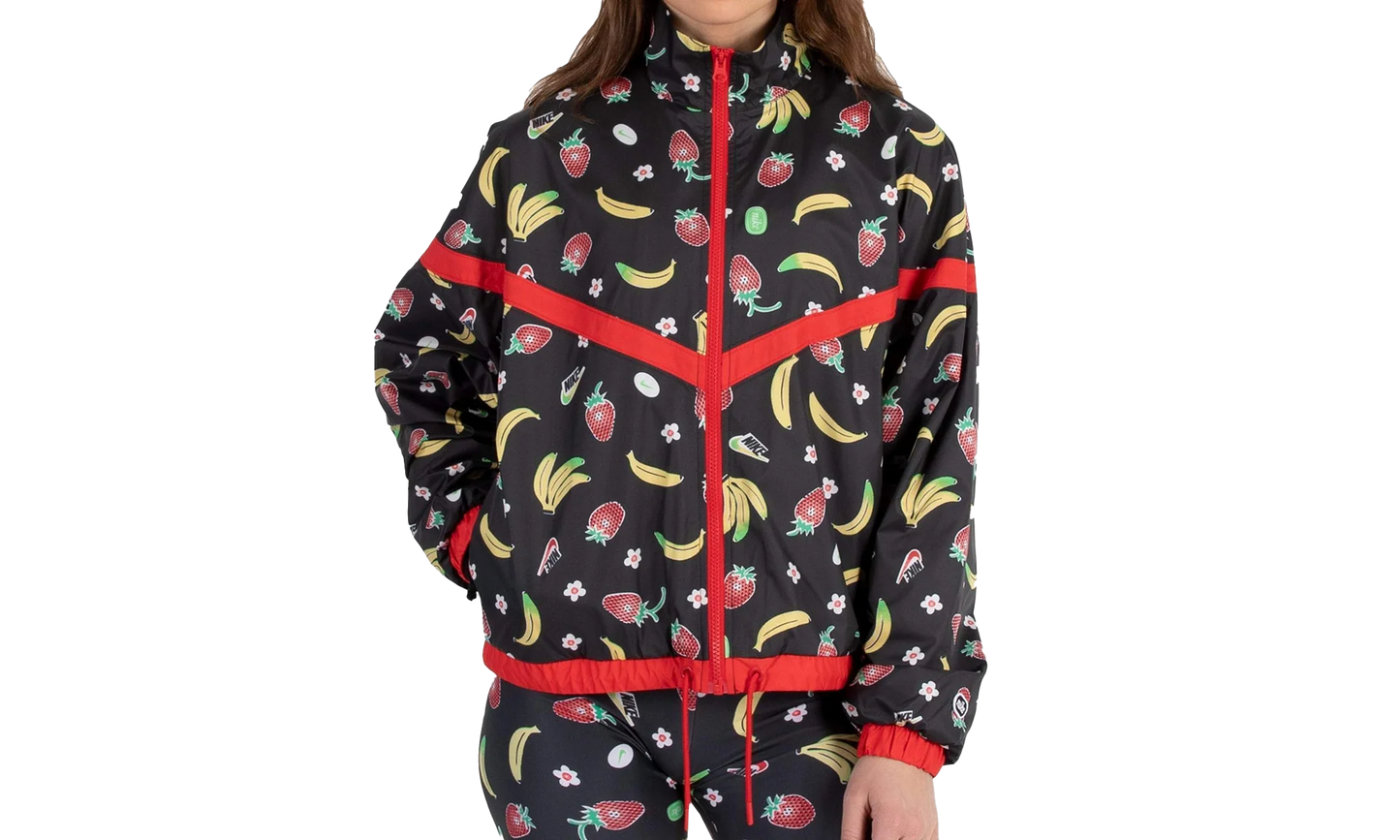 Sportswear Woven Printed Jacket WMNS "Black Red" CJ3719 010