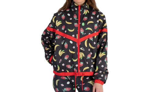 Sportswear Woven Printed Jacket WMNS "Black Red" CJ3719 010