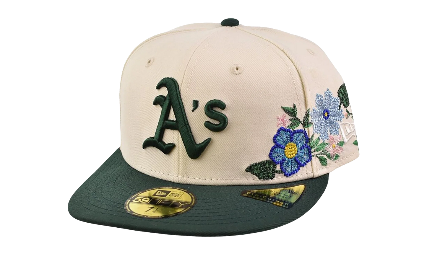 59FIFTY Oakland Athletics Tonal Florals Fitted Hat "Chrome White" 60668973