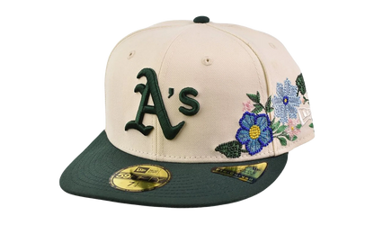 59FIFTY Oakland Athletics Tonal Florals Fitted Hat "Chrome White" 60668973
