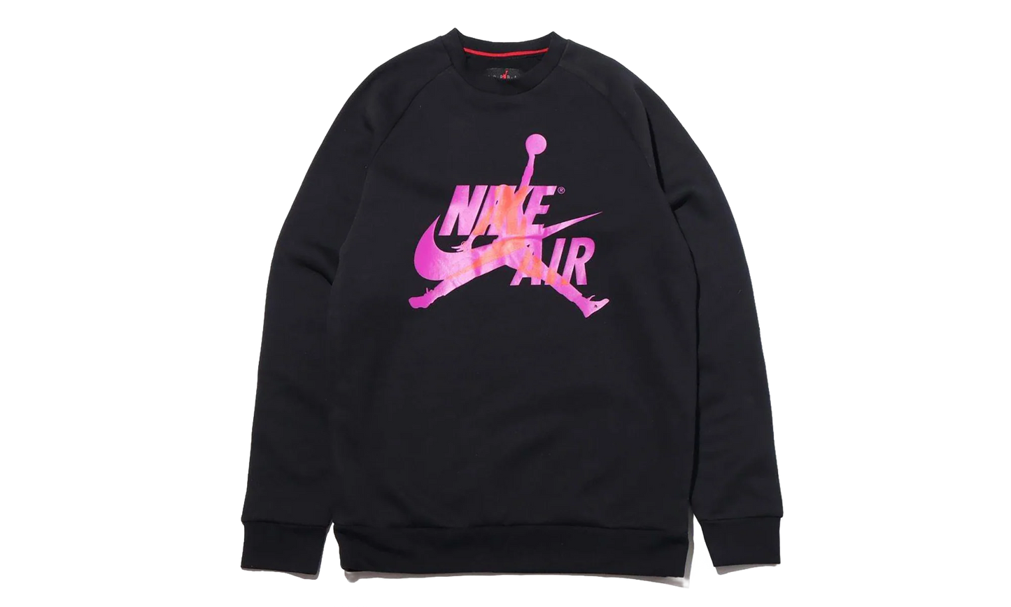 Air Jordan Jumpman Classics Crewneck Sweatshirt "Black / Vivid Purple / Orange" BV6006 011