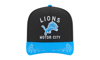 9FIFTY Detroit Lions NFL A Frame Snapback Hat "Black / Blue" NE105