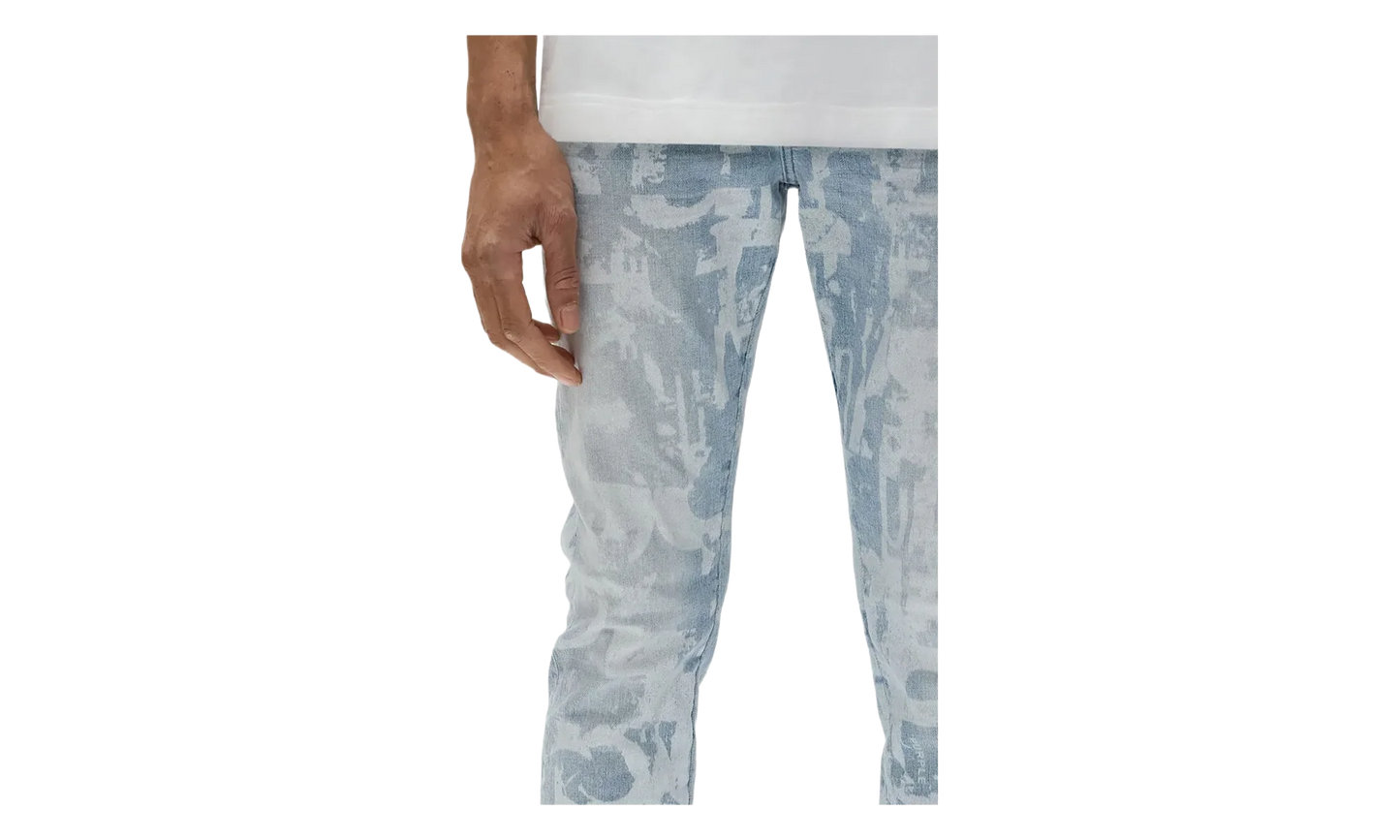 Skinny Grunge Print Jean "Light Indigo" P001 SGGT325