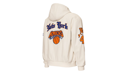 Lightweight Vegan Zip-Up Hooded Jacket "New York Knicks 1946" NBA 147WHTDE KNI