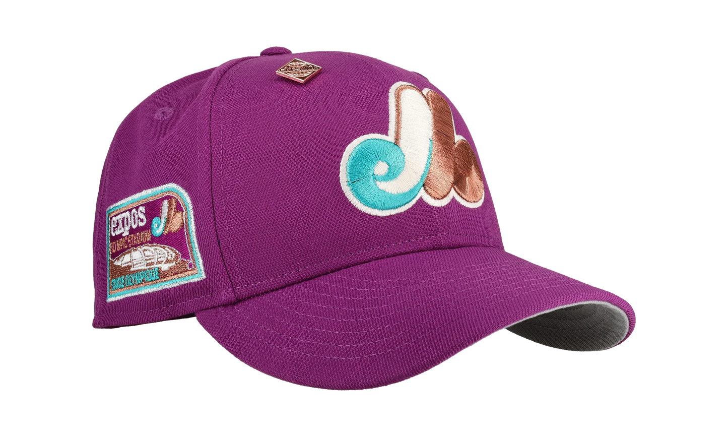 59FIFTY Montreal Expos Olympic Stadium Fitted Hat "Purple Metallic" NE437