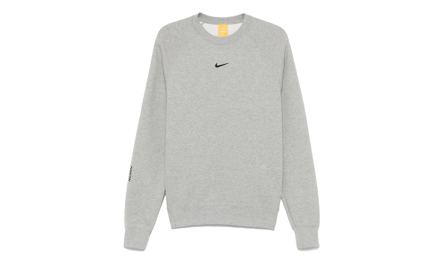 NOCTA FLEECE CS CREWNECK SWEATSHIRT "Dark Grey Heather / Matte Silver / Black" FN8160 063