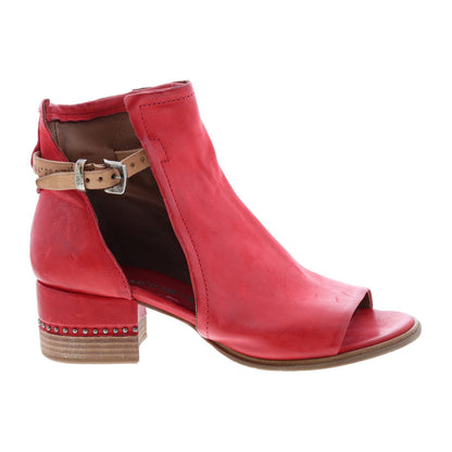 Morgan 672009-301 Womens Red Leather Hook & Loop Heeled Sandals Shoes