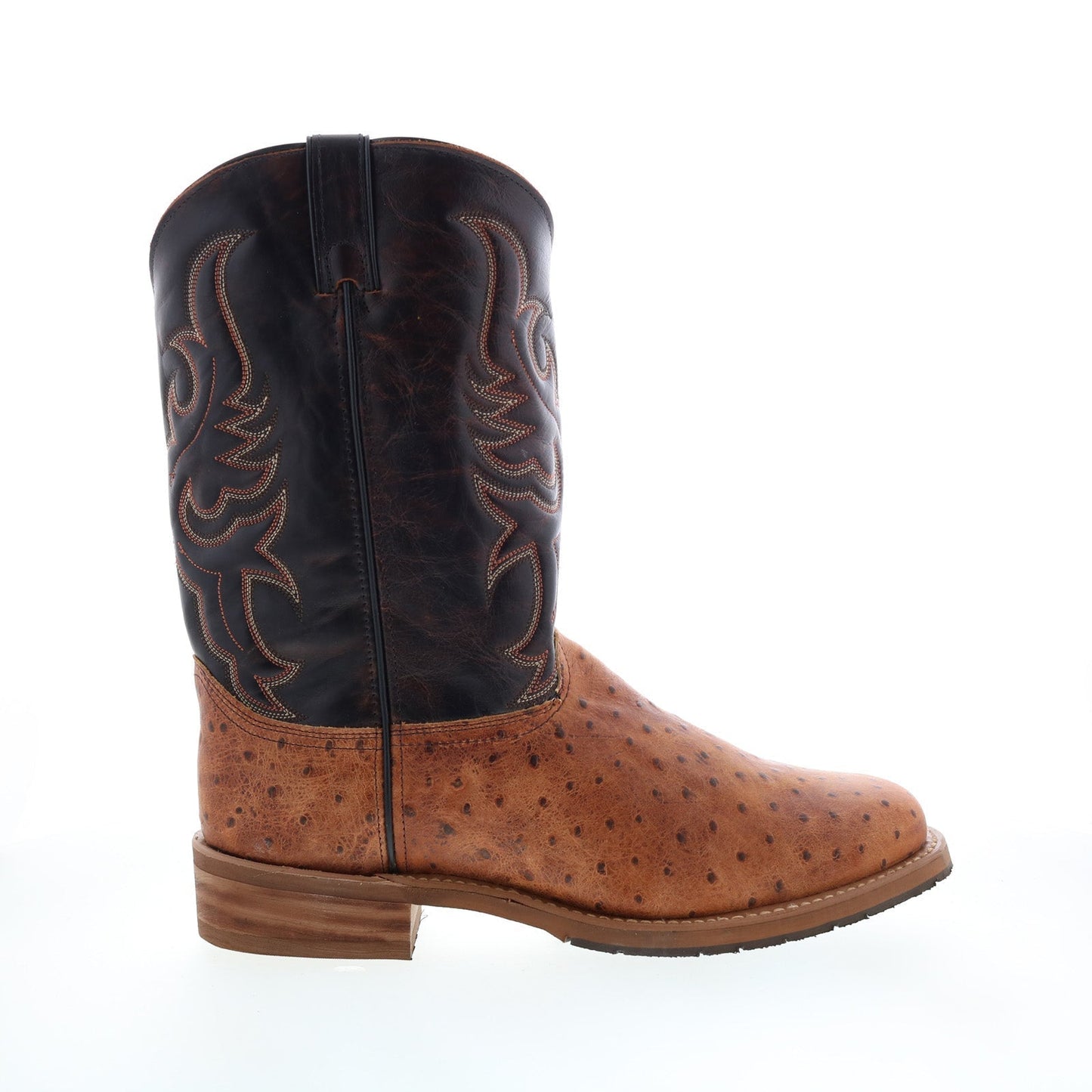 6750 Mens Brown Wide Leather Slip On Cowboy Western Boots