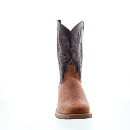 6750 Mens Brown Leather Slip On Cowboy Western Boots