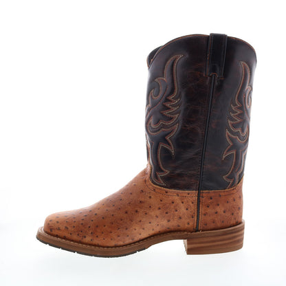 6750 Mens Brown Wide Leather Slip On Cowboy Western Boots
