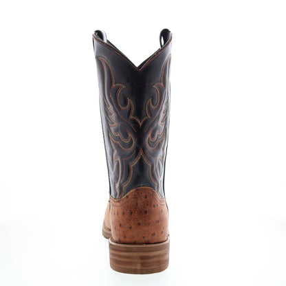 6750 Mens Brown Wide Leather Slip On Cowboy Western Boots