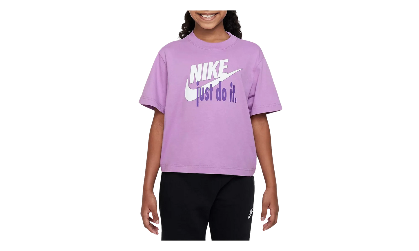 Sportswear Boxy HBR Graphic T-shirt GS "Rush Fuchsia" FD5362 532