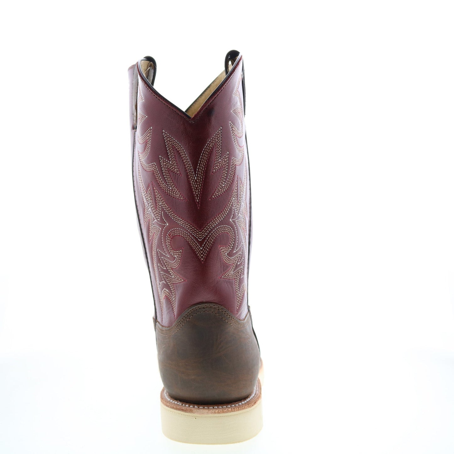 6820 Mens Burgundy Leather Slip On Cowboy Western Boots