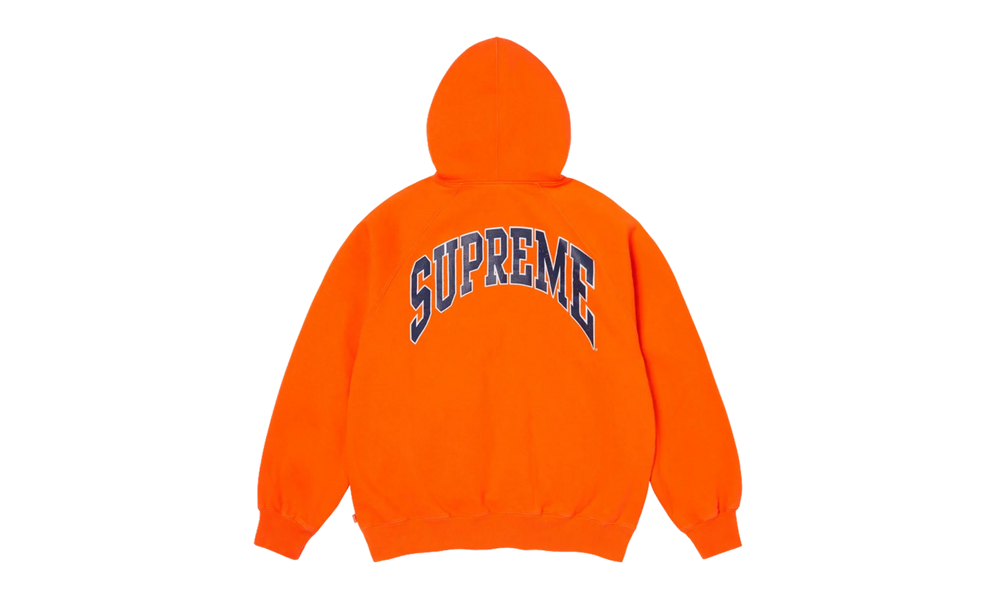 Cracked Raglan Zip Up Hooded Sweatshirt "SS26 - Dark Orange" SU27505