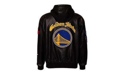 Lightweight Vegan Zip-Up Hooded Jacket "Golden State Warriors 1946" NBA 147BLKDE WAR