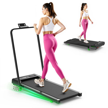 【DealsforYouDays】 AKLUER Under Desk Treadmill with 6% Incline, Brushless Motor, Adjustable Stepper, LED Display, Remote Control, 2.5HP, 330lbs Capacity, Home & Office Use
