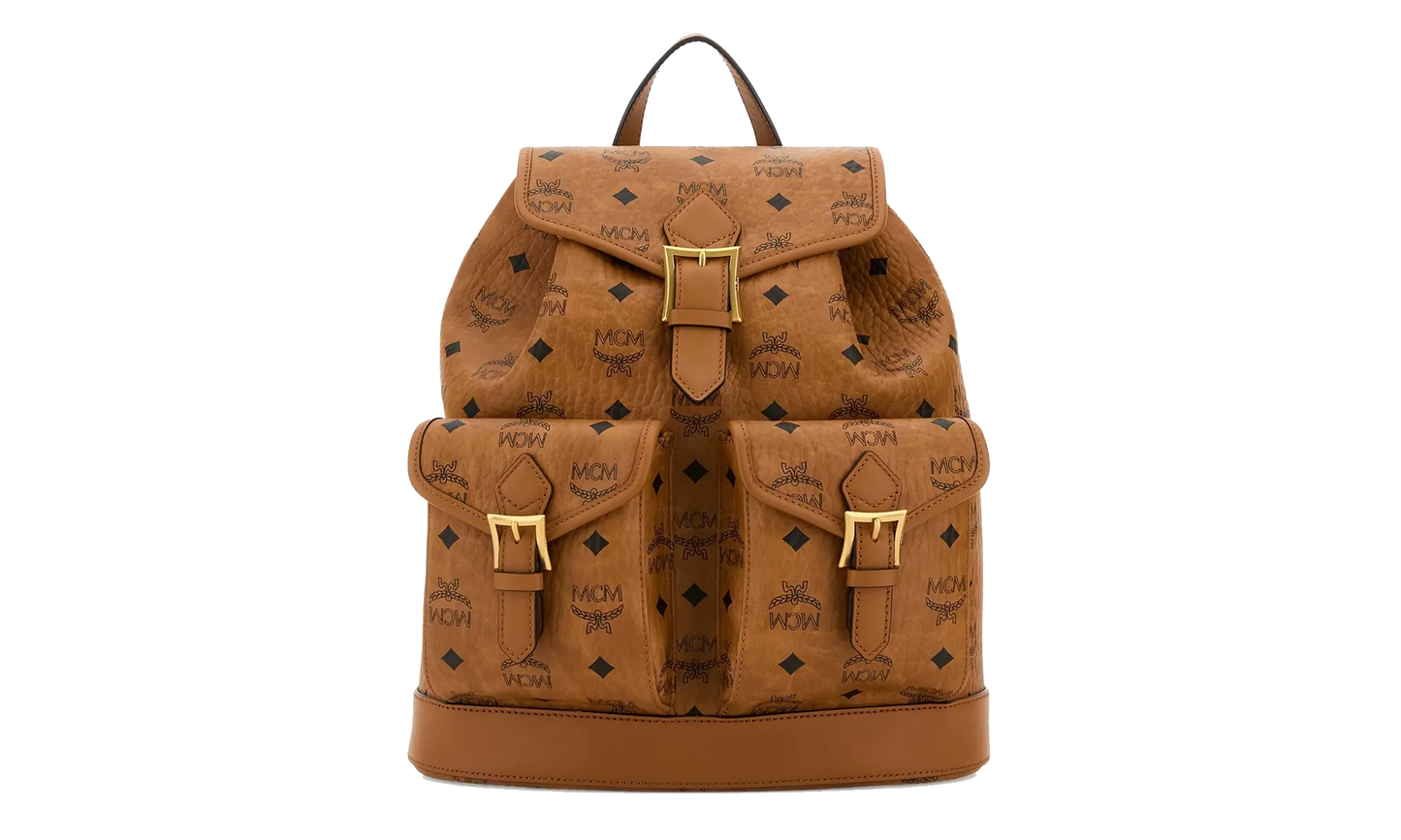 Small Aren Backpack in Visetos "Cognac" MWKFATA01CO001