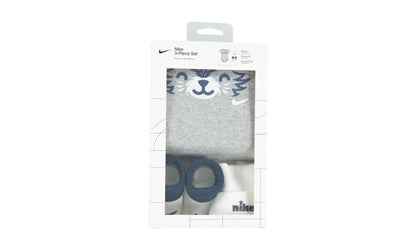 Baby Bodysuit, Hat and Booties 3-PC Box Set "Grey / White" NN0878 C00