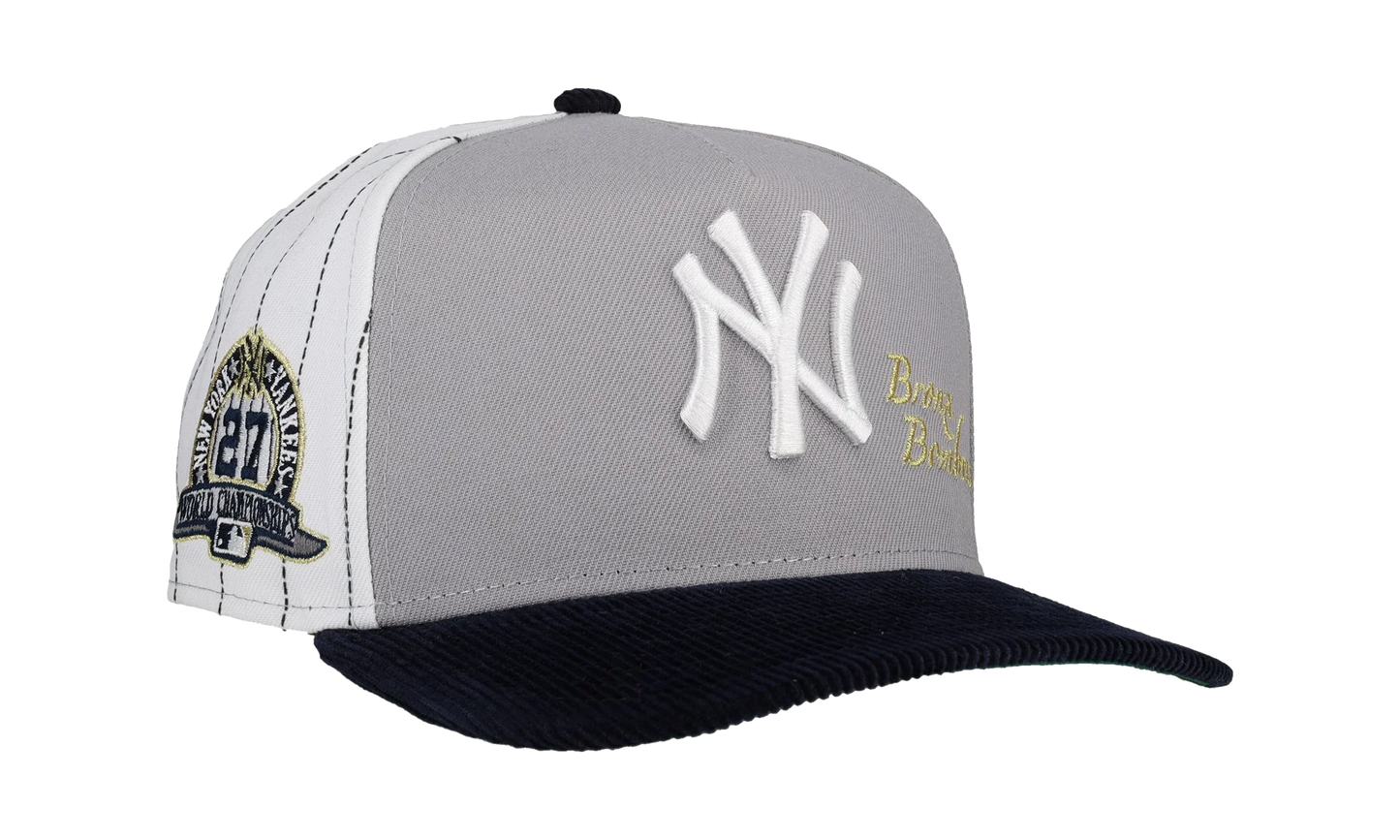 9FIFTY New York Yankees 27x World Series Champs Pinstripe A Frame Snapback Hat "Grey / White / Black" NE270