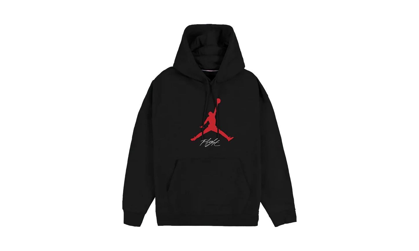 Jordan Essentials Fleece Hoodie "Black / Gym Red / Gym Red" FD7545 013