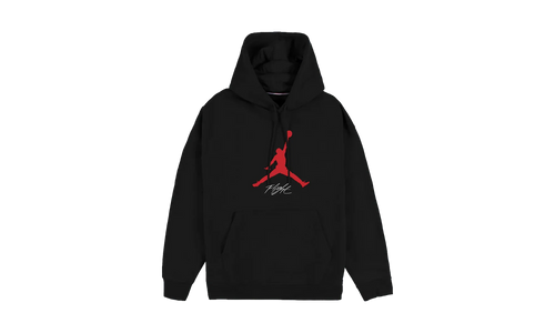 Jordan Essentials Fleece Hoodie "Black / Gym Red / Gym Red" FD7545 013