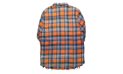 Faded Flannel Button Up Long Sleeve Shirt "Red Blue Plaid" MAFPFRB