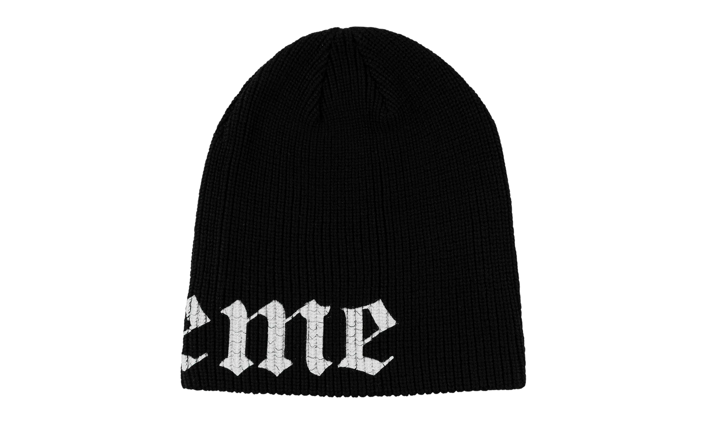 Old English Printed Beanie "SS26 - Black" SU27061