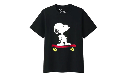 Uniqlo x Peanuts Snoopy Skateboarding Tee "Black" KAWS202500