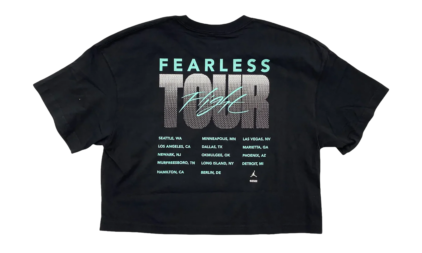 Air Jordan Fearless Tour Boxy Cropped T-Shirt WMNS "Black / Green" DX5973 010
