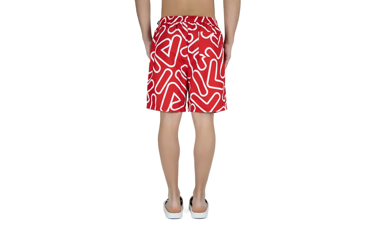YASH Outline All Over Print Swim Short "Red / White" LM015913 640