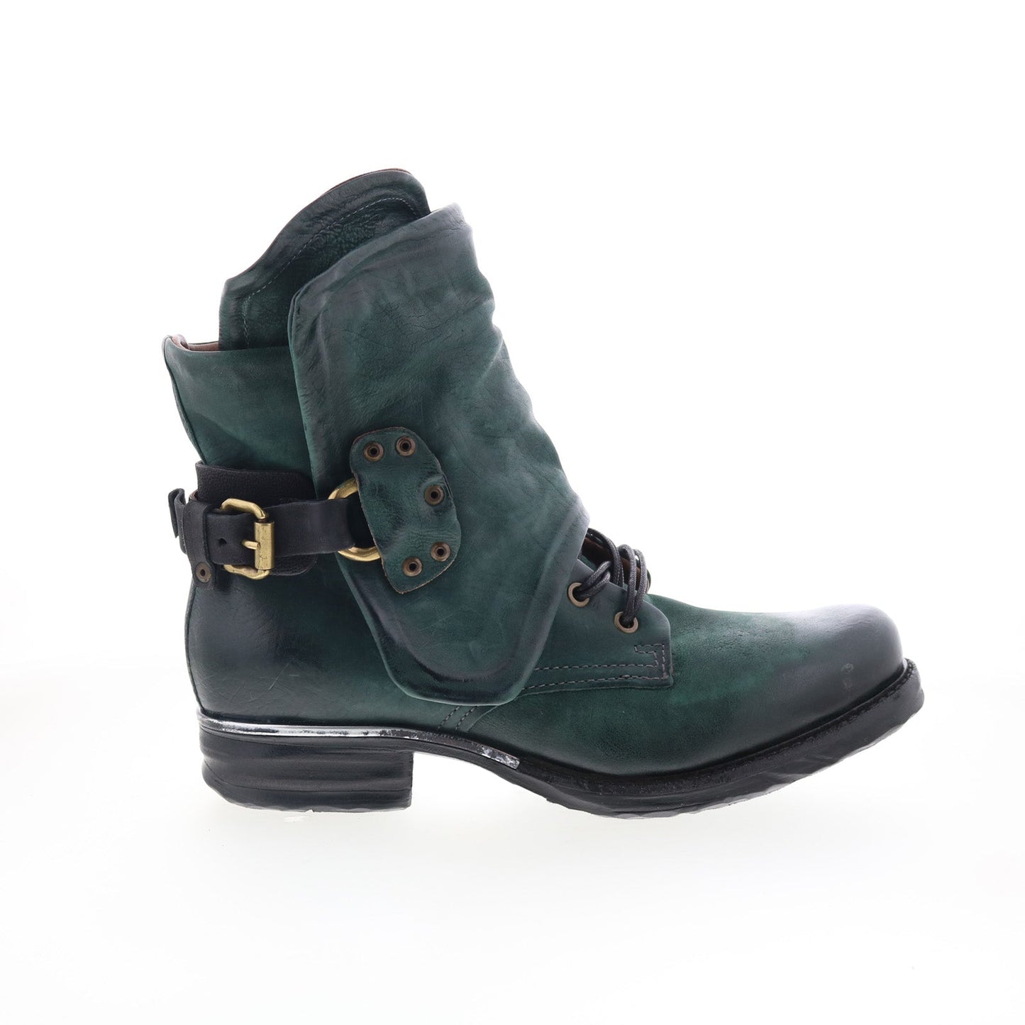 Simon 717204-1201-0001 Womens Green Leather Ankle & Booties Boots