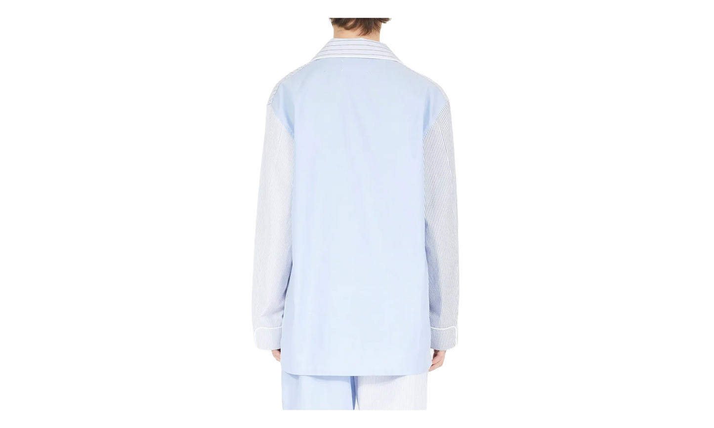 Striped Cotton Pajama Shirt "Light Blue" S50DT0044MTN031961