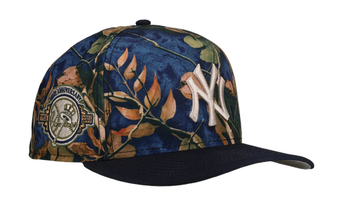9FIFTY New York Yankees 100th Anniversary A Frame Snapback Hat "Leaves / Blue" NE289
