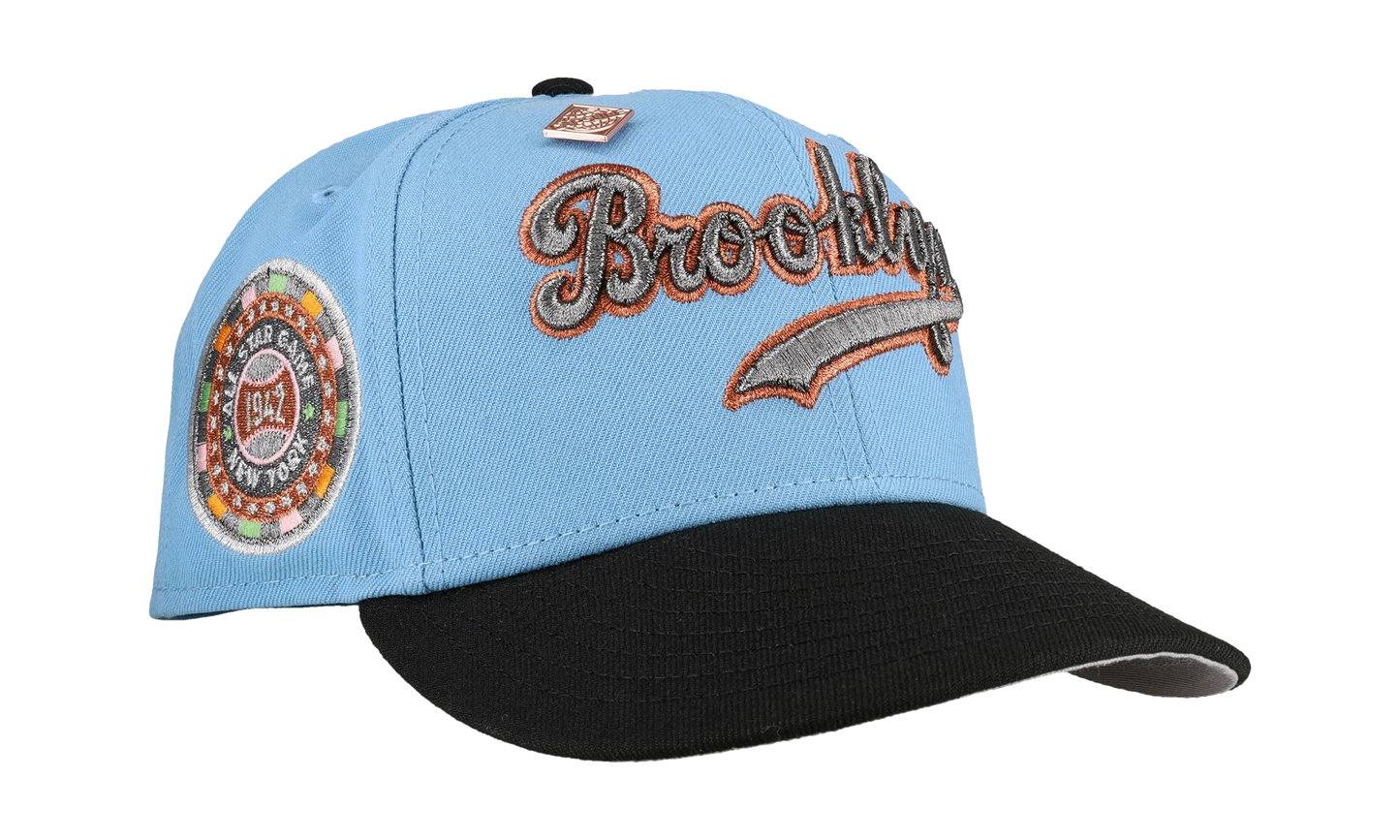 59FIFTY Brooklyn Dodgers 1942 Allstar Game Fitted Hat "Metallic Sky / Black Script" NE421