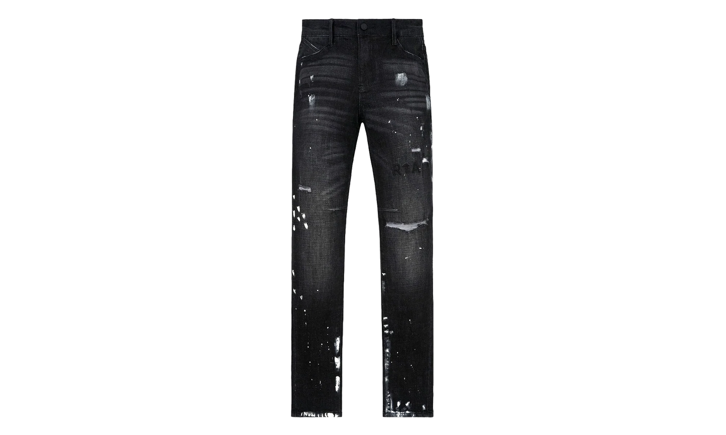 Clayton Distressed Paint Splatter Ripped Jeans "Black" MF24D623 B1182CHSPL