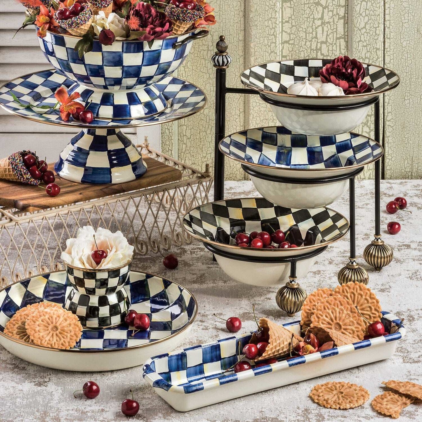 MacKenzie-Childs Serving Stand Large