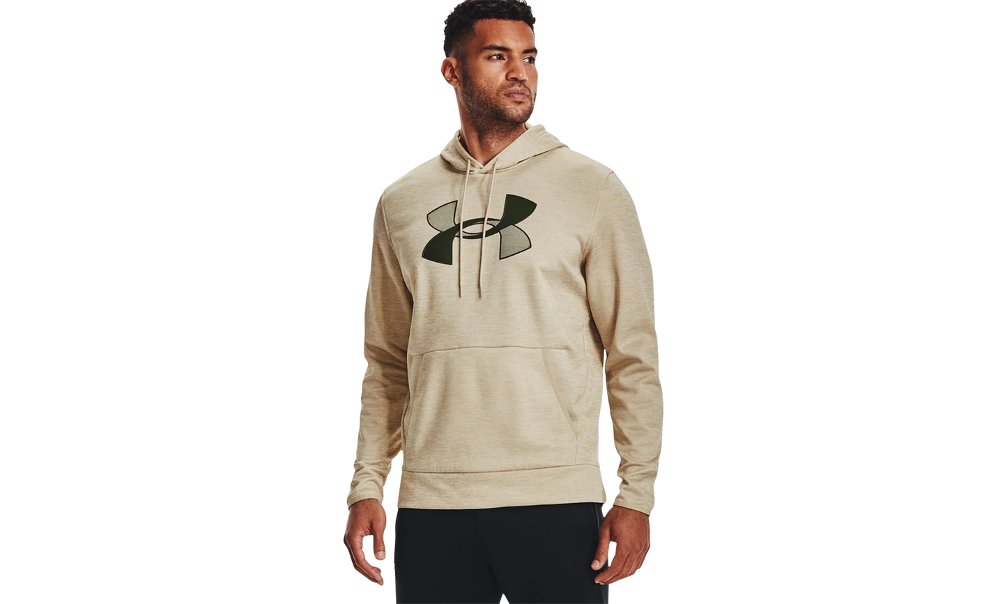 Armour Fleece Big Logo Hoodie "Khaki Base / Baroque Green" 1357085 289