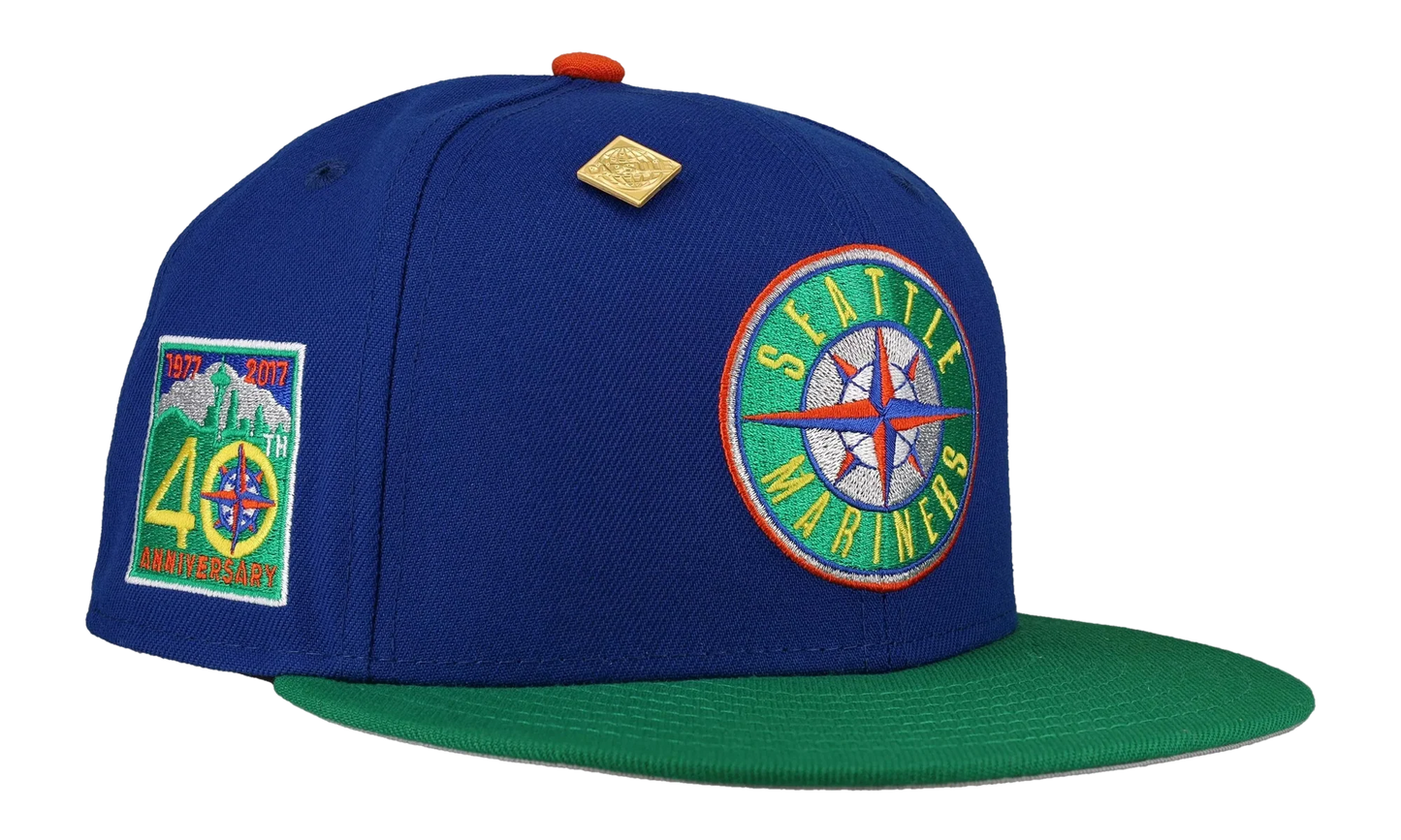 59FIFTY Seattle Mariners 40th Anniversary Patch Fitted Hat "Royal Blue/Green" NE467