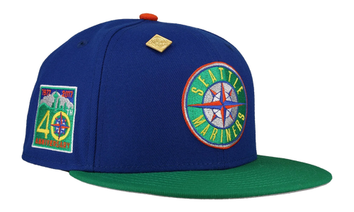 59FIFTY Seattle Mariners 40th Anniversary Patch Fitted Hat "Royal Blue/Green" NE467